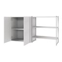 Ver imagem 5 de Armário Aéreo 60cm 2 Portas e Nicho 3 Prateleiras F5 Office Cor:cinza