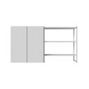 Ver imagem 4 de Armário Aéreo 60cm 2 Portas e Nicho 3 Prateleiras F5 Office Cor:cinza