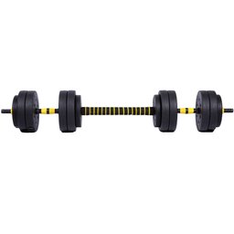 Halteres Anilha Barra Kit Musculação Peso Academia 25kg Yangfit - 6