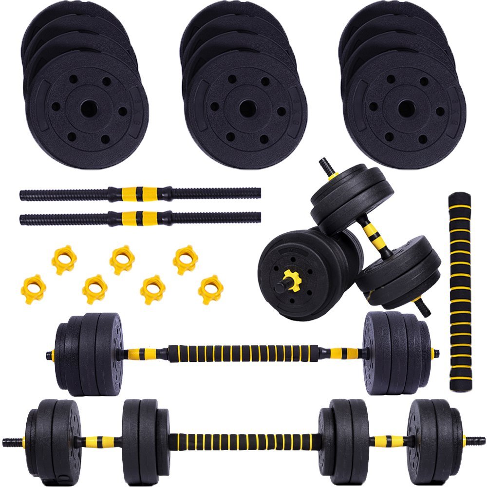 Halteres Anilha Barra Kit Musculação Peso Academia 25kg Yangfit - 1