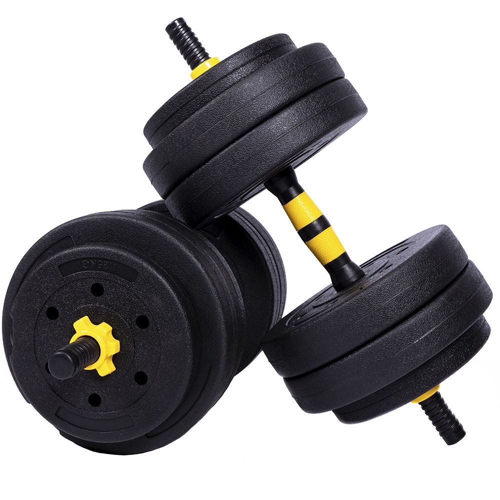 Halteres Anilha Barra Kit Musculação Peso Academia 25kg Yangfit - 9