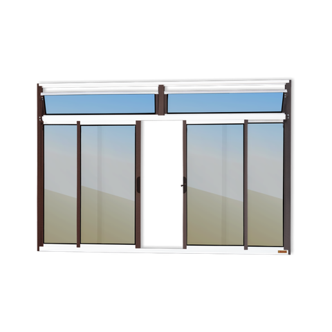 Janela Alumínio Plus 4F.c/Bandeira 100 x 120 V.Refl.Mix Corten Brimak