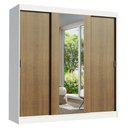Ver imagem 3 de Guarda-roupa Casal Madesa Reno 3 Portas de Correr com Espelho