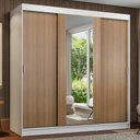 Ver imagem 1 de Guarda-roupa Casal Madesa Reno 3 Portas de Correr com Espelho