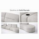 Ver imagem 4 de Sofá Modular 4 Lugares Orgânico com Porta Copos Marcela 388cm em Linho Cinza Yescasa