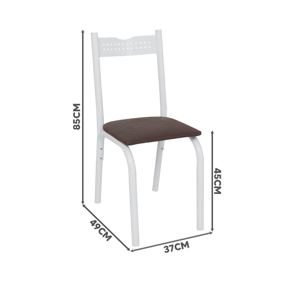 Mesa Pequena para Cozinha 4 Cadeiras Branco Carvalho Ash Shop Jm - 4