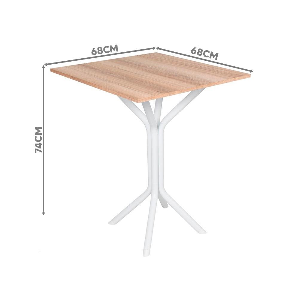 Mesa Pequena para Cozinha 4 Cadeiras Branco Carvalho Ash Shop Jm - 3
