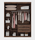 Ver imagem 2 de Guarda Roupa Solteiro 100% MDF 2 Portas de Correr 3 Gavetas 183cm Búzios Castanho - Valverde