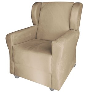 Poltrona Amamentação Descanso Fixa C/ Puff Stella Capuccino
