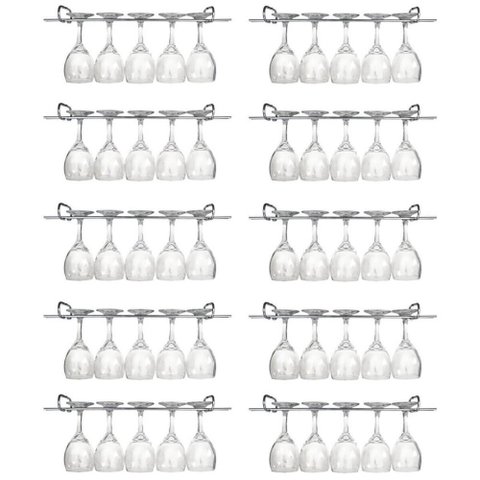 10 Suportes Organizadores Porta Taças Cromado 35cm