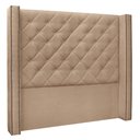 Ver imagem 2 de Kit Cabeceira e Calçadeira Recamier Casal 1,40m Vicenza Suede - Pallazio Bege