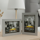 Ver imagem 1 de Porta Retrato Duplo 10x15 Moldura Prata com Vidro Decoração