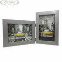 Ver imagem 2 de Porta Retrato Duplo 10x15 Moldura Prata com Vidro Decoração