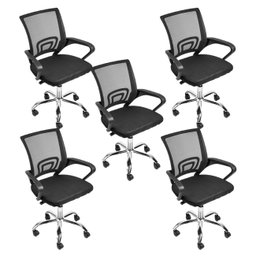 Kit 5 Cadeiras para Escritório Diretor Tela Mesh Tok 3310 Or Design - 1
