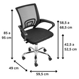 Kit 5 Cadeiras para Escritório Diretor Tela Mesh Tok 3310 Or Design - 5