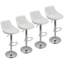 Ver imagem 1 de Kit 4 Banquetas Milano Carmel Estofada Giratória C/ Regulagem - Branco
