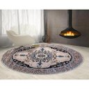 Ver imagem 2 de Tapete Classico Oriental 2m Redondo Cinza Tipo Persa