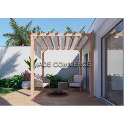 Pergolado para Jardim 250 x 250 Cm Madeira Maciça Eucalipto Natural - Made - 3