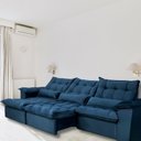 Ver imagem 1 de Sofá Retrátil e Reclinável Articulado Ipanema - 2,20m de Largura e Abertura Grande em Veludo Premium