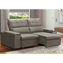 Ver imagem 2 de Sofá Retrátil Reclinável para Sala 3 Lugares 230cm Niels F04 Veludo Marrom Claro - Lyam Decor