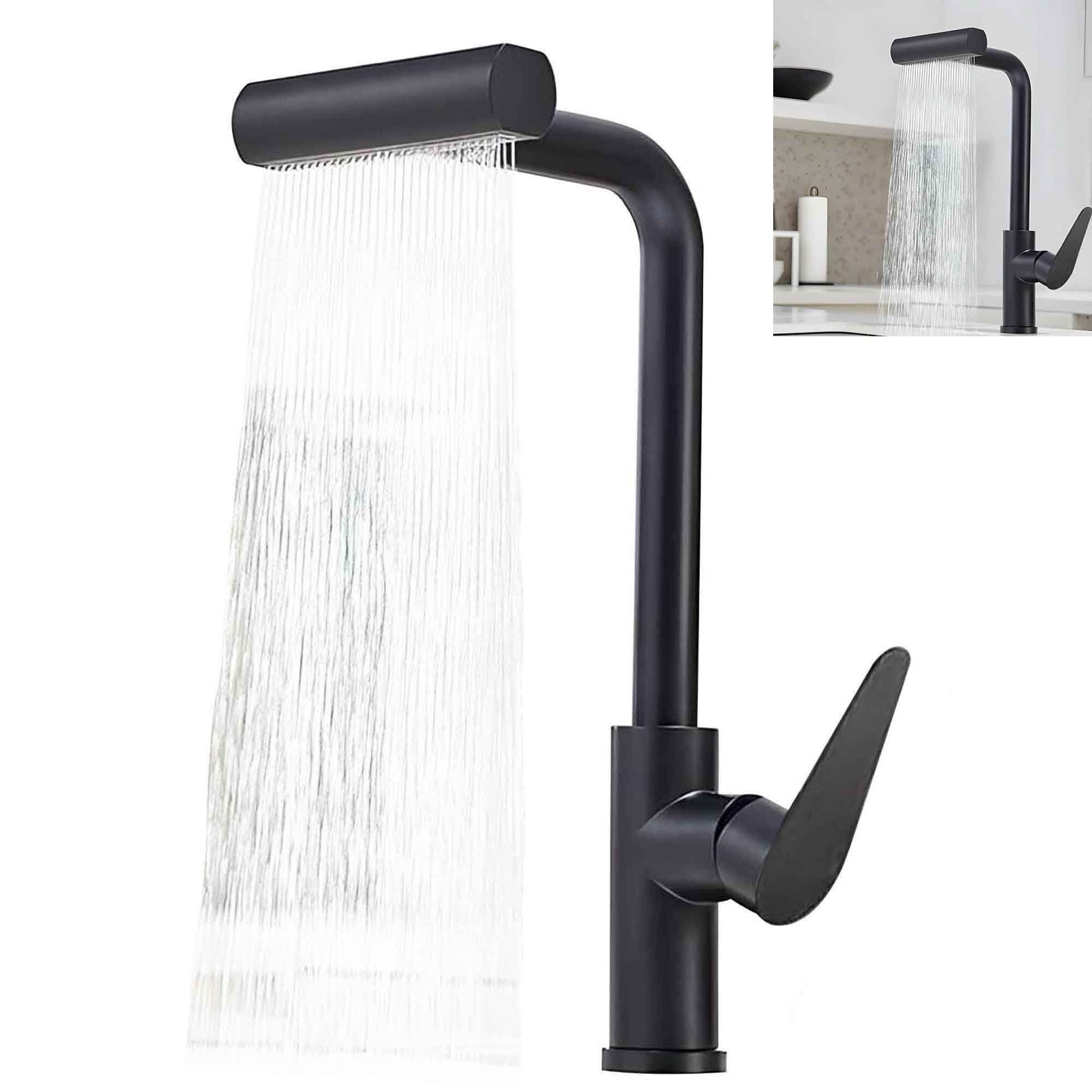 Torneira de Cozinha Gourmet Luxo com Ducha Spray Misturador Monocomando Tripla Função Casa Giratória