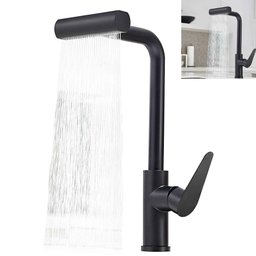 Torneira de Cozinha Gourmet Luxo com Ducha Spray Misturador Monocomando Tripla Função Casa Giratória - 1