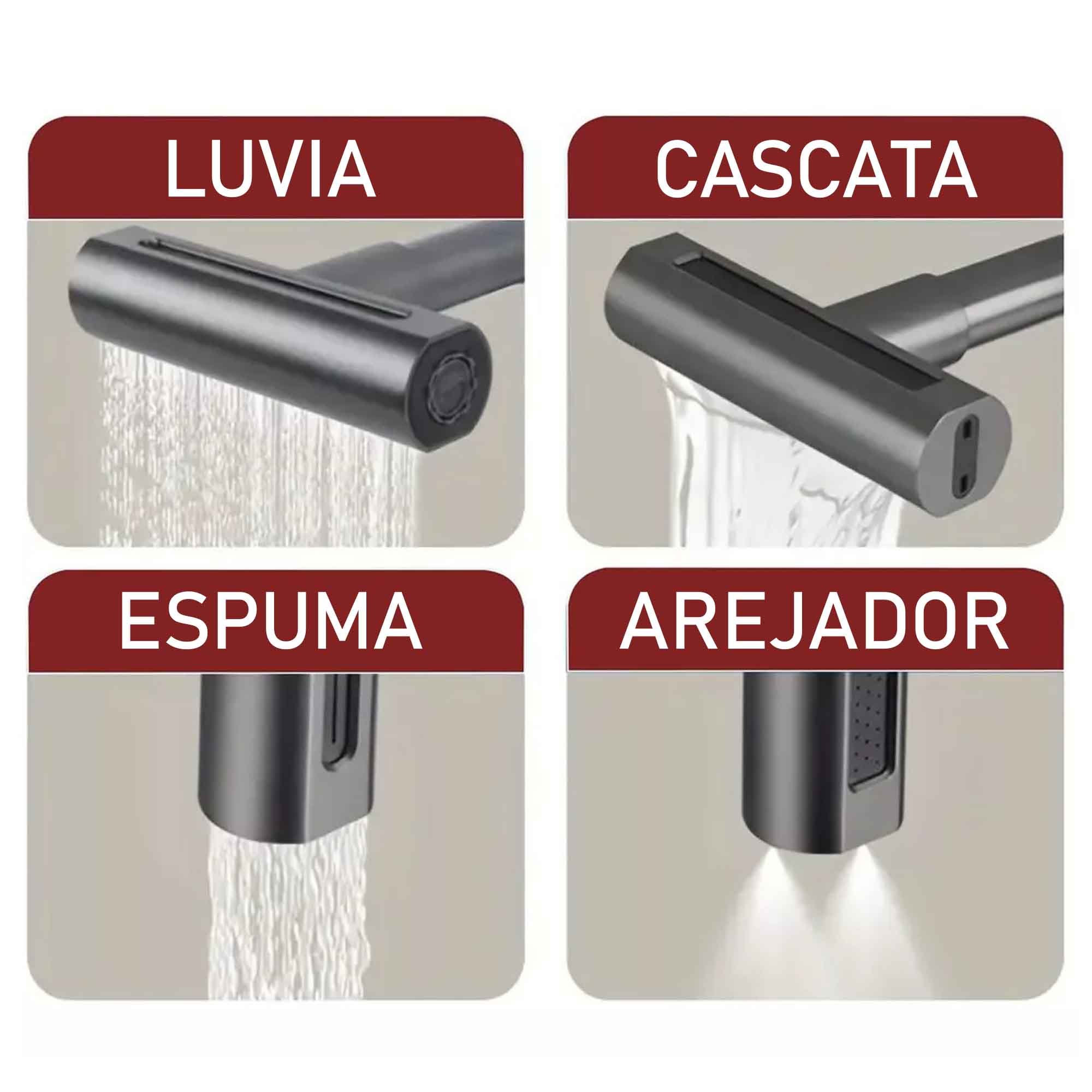 Torneira de Cozinha Gourmet Luxo com Ducha Spray Misturador Monocomando Tripla Função Casa Giratória - 7