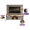 Ver imagem 5 de Rack com Painel Para TV Até 60 Polegadas 2 Portas de Correr 3 Nichos Samba Yescasa