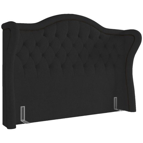 Cabeceira Cama Box Casal 160 Cm P05 Lisboa Bouclê Preto - Lyam Decor