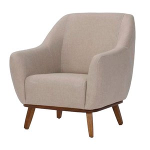 Poltrona Dekorien Paloma Aveia Premium Base Madeira