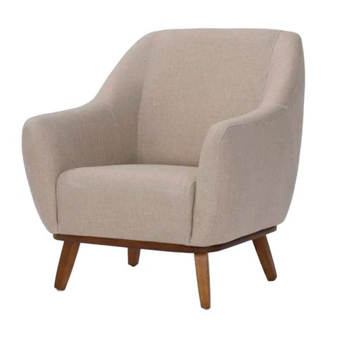 Poltrona Dekorien Paloma Aveia Premium Base Madeira