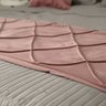 Peseira Drapeada Veludo Luxo 2,40x0,50m Dupla Face cama queen Rose - 2