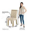 Ver imagem 4 de Conjunto Sala de Jantar Mesa 160cm com Vidro 6 Cadeiras Évelin Espresso Móveis Bege/Nature/Off White