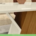 Ver mais imagens de Conjunto Sala de Jantar Mesa 160cm com Vidro 6 Cadeiras Évelin Espresso Móveis Bege/Nature/Off White