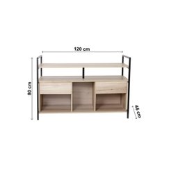 Rack para TV Até 50 Polegadas 2 Gavetas 3 Nichos Alfa  - 4