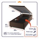 Ver imagem 3 de Box Baú Marrom Solteiro 88x188x45 - King House