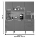 Ver imagem 4 de Cozinha Compacta Ferrara 6 Portas 2 Gavetas Freijó/vanilla - Kits Paraná