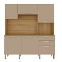 Ver imagem 2 de Cozinha Compacta Ferrara 6 Portas 2 Gavetas Freijó/vanilla - Kits Paraná