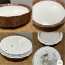 Ver imagem 2 de Luminária Plafon Teto Redondo Sobrepor Facetado Led 3 Cores Imbuia Ø26cm 18w