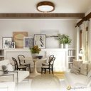 Ver imagem 3 de Luminária Plafon Teto Redondo Sobrepor Facetado Led 3 Cores Imbuia Ø26cm 18w