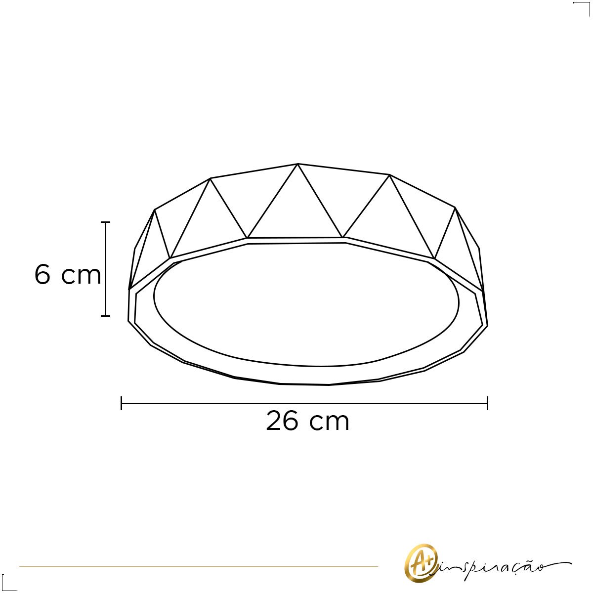 Luminária Plafon Teto Redondo Sobrepor Facetado Led 3 Cores Imbuia Ø26cm 18w - 5