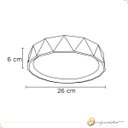 Ver imagem 5 de Luminária Plafon Teto Redondo Sobrepor Facetado Led 3 Cores Imbuia Ø26cm 18w