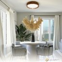 Ver imagem 4 de Luminária Plafon Teto Redondo Sobrepor Facetado Led 3 Cores Imbuia Ø26cm 18w