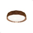 Ver imagem 1 de Luminária Plafon Teto Redondo Sobrepor Facetado Led 3 Cores Imbuia Ø26cm 18w