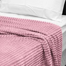 Cobertor Manta Casal Soft Canelada 2,20m X 1,80m Califórnia Cor Rose - 2
