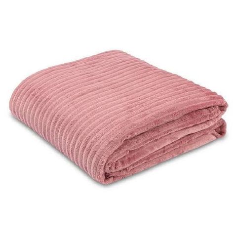 Cobertor Manta Casal Soft Canelada 2,20m x 1,80m Califórnia Cor Rose
