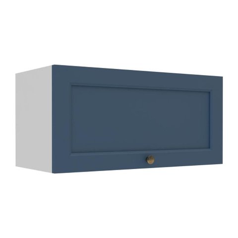 Armário de Cozinha Americana Aéreo 70cm com 1 Porta Basculante Multimóveis Cr20487 Branco/azul