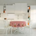 Ver imagem 2 de Toalha de Mesa Redonda 4 Lugares Feliz Páscoa Coelho Branco