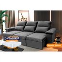Ver imagem 1 de Sofá Retrátil Reclinável Paris 230cm Suede Velut com Molas Ensacadas - King House
