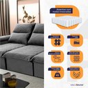 Ver imagem 4 de Sofá Retrátil Reclinável Paris 230cm Suede Velut com Molas Ensacadas - King House